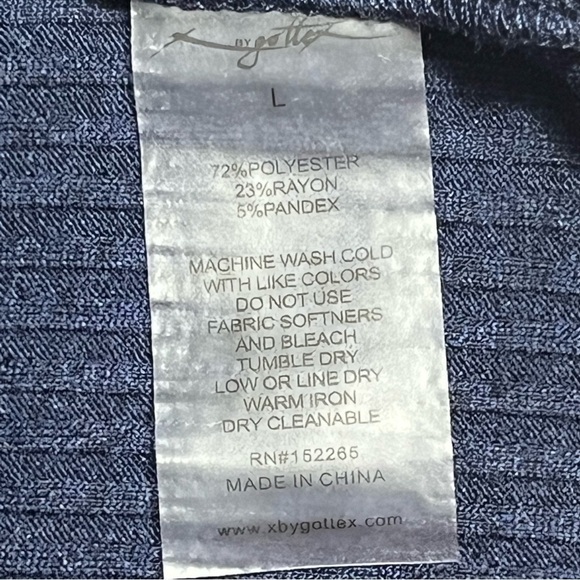 X BY GOTTEX Navy Blue Ribbed Sleeveless Lace Up Shift Midi Dress Size L - Picture 8 of 12